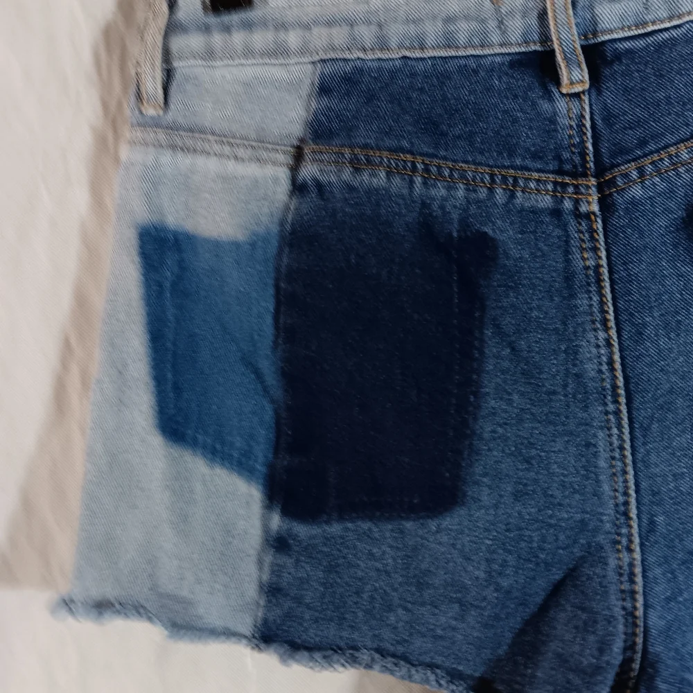Pacsun Womens 28 Shorts High Rise Blue Jean Patch Denim Boho Festival Hippie